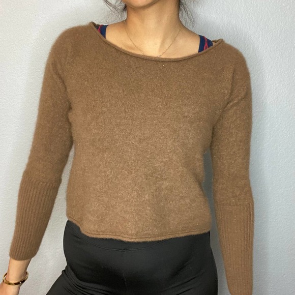 NAADAM Cashmere Crop Sweater Brown - Picture 2 of 10